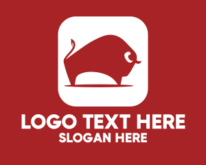 Horn - Charging Bull Mobile App logo design