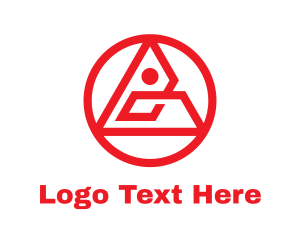Polynesian - Circular Red Triangle logo design