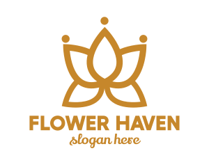 Gold Lotus Flower logo design