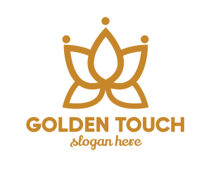 Gold Lotus Flower logo design