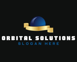 Orb - Globe Sphere Ribbon logo design