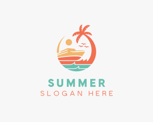 Tropical Beach Summer Tour logo design