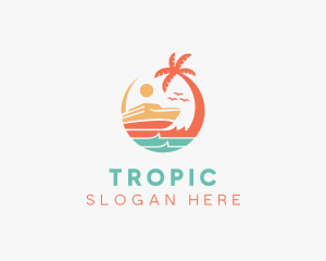 Tropical Beach Summer Tour logo design