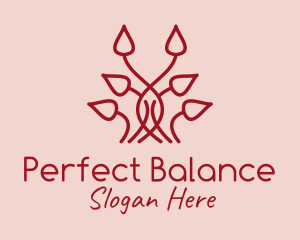 Symmetry - Red Symmetrical Vines logo design