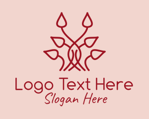 Red Symmetrical Vines Logo