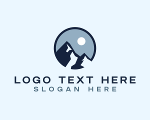 Hike - Mountain Night Outdoor logo design