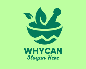 Food Service - Leaf Mortar & Pestle logo design