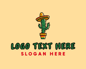 Mexican Restaurant - Mexican Desert Cactus logo design