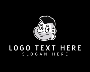 Vlogger - Smiling Punk Boy logo design