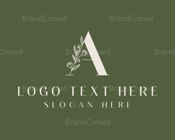Aesthetic Floral Letter A Logo