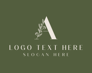 Botany - Aesthetic Floral Letter A logo design