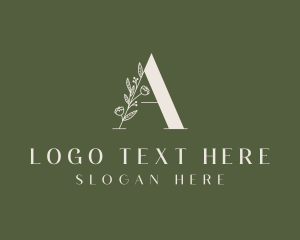 Wedding - Aesthetic Floral Letter A logo design
