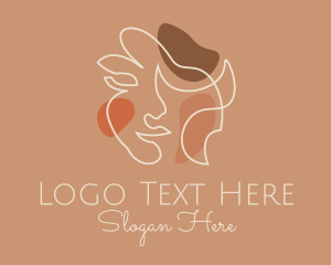 Massage - Woman Face Monoline logo design