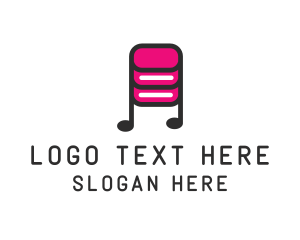 Music Library - Digital Music Note logo design