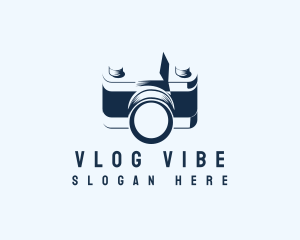 Vlogging - Photography Camera Lens logo design