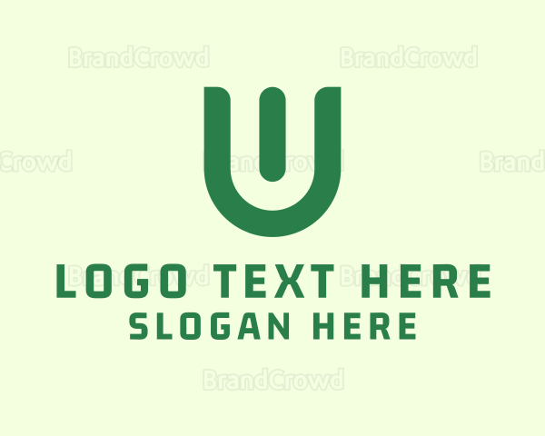 Green Organic Letter U Logo