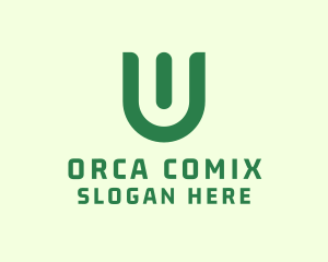 Green Organic Letter U Logo