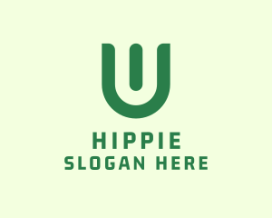 Organic - Green Organic Letter U logo design