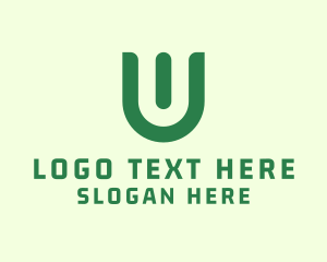 Switch - Green Organic Letter U logo design