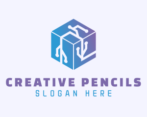 Generic Cube Circuitry logo design