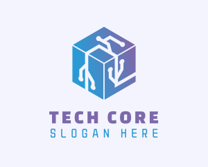 Generic Cube Circuitry logo design