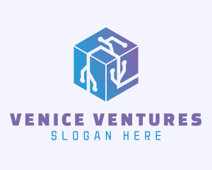 Generic Cube Circuitry logo design