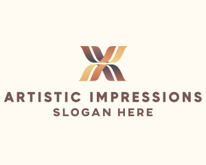 Elegant Ribbon Letter X logo design