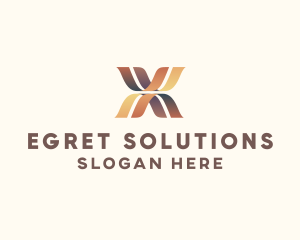 Elegant Ribbon Letter X logo design