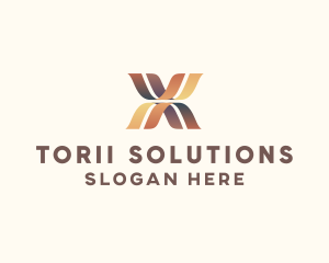 Elegant Ribbon Letter X logo design