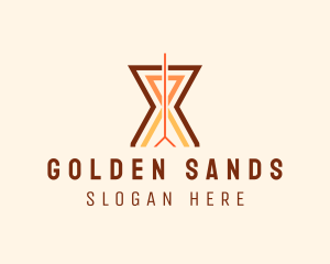 Modern Sand Hourglass logo design