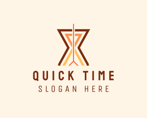 Minute - Modern Sand Hourglass logo design