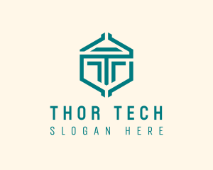 Geometric Company Letter T logo design