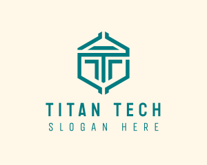 Geometric Company Letter T logo design