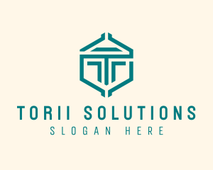 Geometric Company Letter T logo design