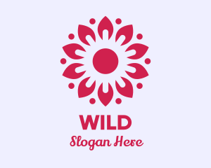 Sunny Pink Flower Logo