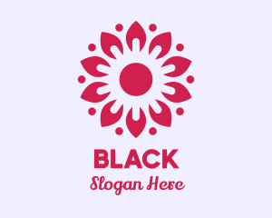 Vegan - Sunny Pink Flower logo design