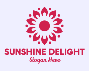 Sunny Pink Flower logo design