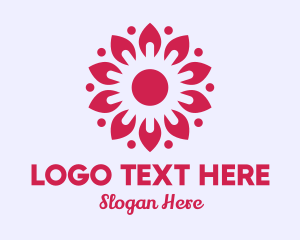 Flower Stall - Sunny Pink Flower logo design