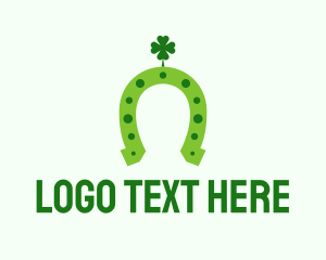 Four Leaf Clover - Lucky Green Horseshoe logo design