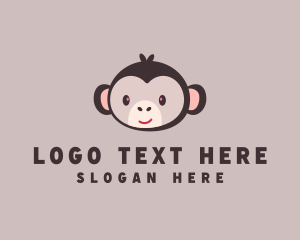 Zoology - Animal Smiling Monkey logo design