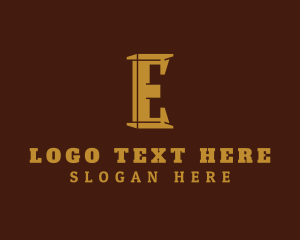 Letter E - Gold Architect Builder logo design