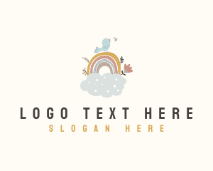 Boho - Rainbow Nursery Cloud logo design