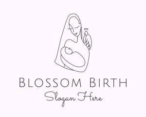 Obstetrics - Girl Baby Parenthood logo design