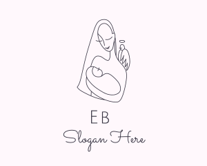 Mother - Girl Baby Parenthood logo design