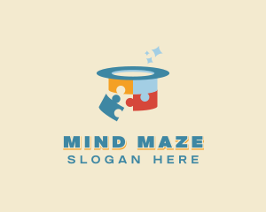 Puzzle - Hat Puzzle Learning logo design