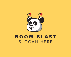 Explosive - Panda Bomb Ears logo design