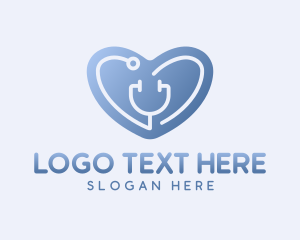 Cardiology - Stethoscope Heart Cardiology logo design