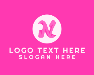 Boutique - Pink Fashion Letter N logo design