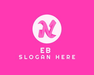 Boutique - Pink Fashion Letter N logo design