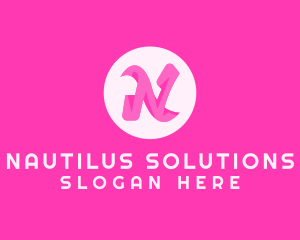 Pink Fashion Letter N logo design